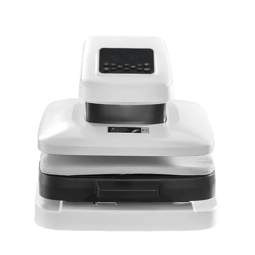 Auto Heat Press Machine, 38 x 38 cm, T-Shirt Press Machine with Auto Release and Adjustable Pressure, Digital Display, Rapid Heating, for Sublimation, Vinyl, Heat Transfer Projects, White