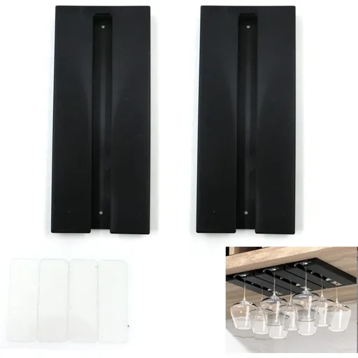 Hanging Wine Glass Holder - No Drilling Required, Large Capacity, Hanging Stemware Rack, For Bar Kitchen, 25.3 11 2Cm