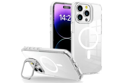 For iPhone 16 Series Phone Case with Stand Full Body Case -White /iPhone 16 Pro Max