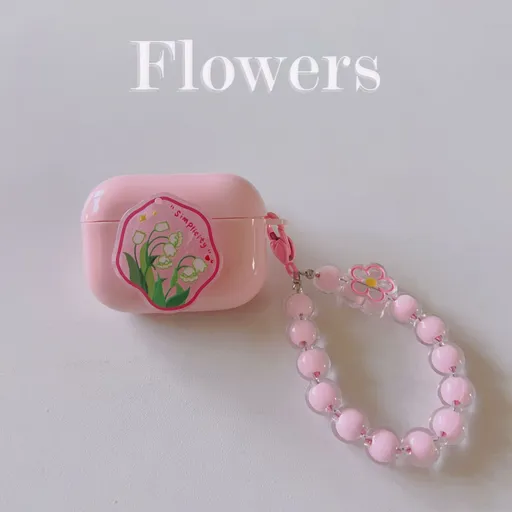 Floral patches + pink base shell + pink bracelet Apple AirPods Pro 2