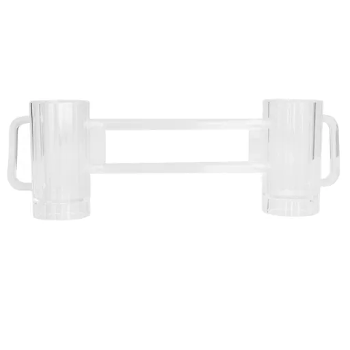 Beer Mug Acrylic Double Conjoined Beer Glass with Handle for Bar KTV Game Competition 430ml / 14.5oz
