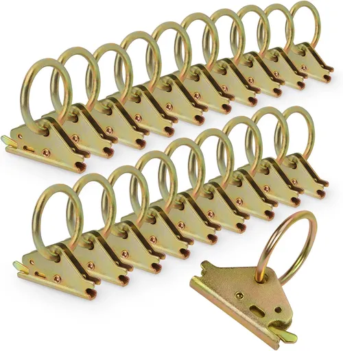 20pcs Steel E-Track O Ring Tie-Down Anchors, Secure Cargo in Enclosed/Flatbed Trailers, Trucks, Load Limit of 1500lb