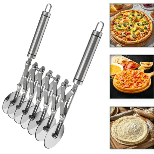 7-wheel pasta cutting tool, adjustable cutting wheel with handle, multiple stainless steel cutting tools, baking roller pizza cutting machine