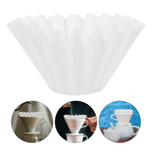 50Pcs Durable Paper Coffee Filter Cups for Efficient Coffee Brewing