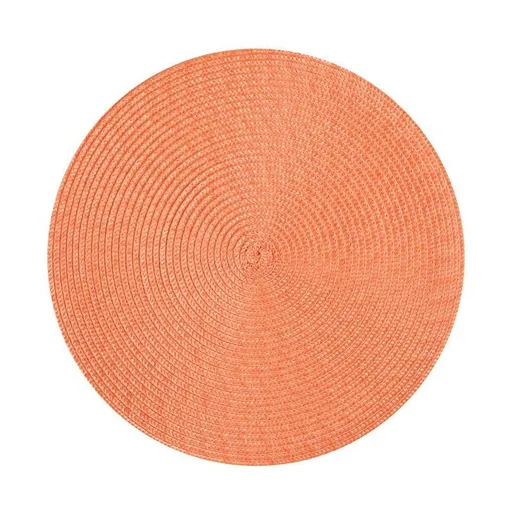 6-pack Round Handwoven Placemats, Multiple Colors, Anti-Slip Heat-Resistant, Home Dining Table Mat, Nordic Style Decorative Mat(ORANGE)