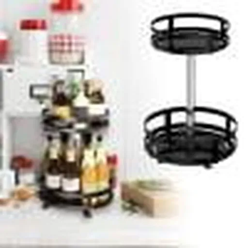 Double Layer Kitchen Spice Rack Organizer for Cabinets Countertops and Pantry Non-Slip Design Space Saving Storage Solution for Spices Condiments and Cooking Essentials