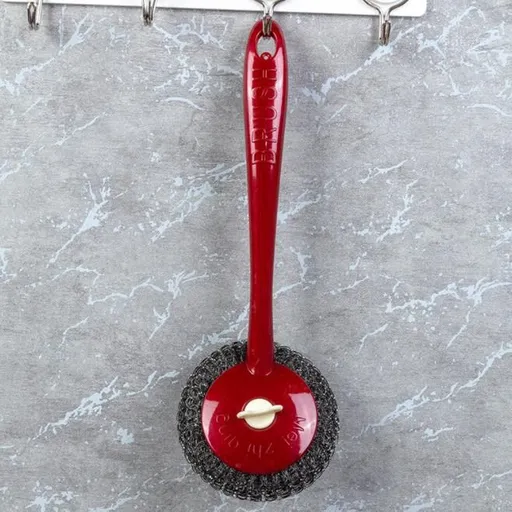Long Handle Wire Cleaning Balls Steel Wool Pan Sponge Metal Dish Scrubber Pot Brushe Kitchen Scrub Super Scrub 6 Pcs Set
