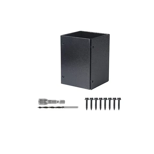 Adjustable Post Protector, 304 Stainless Steel Mailbox Post Protector, Post Sleeve Post Base Protectors for Wooden Mailbox, Deck Railing, Fences, Pergolas, Gazebos, Swing - Black