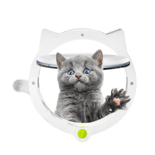 Indoor Cat Flap Door, 21cm/8.27in Opening 4 Locking Modes | Magnetic & Weatherproof | Thin Door & Wall | Easy Install |(white)