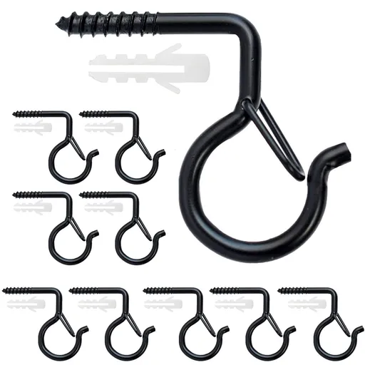 10Pcs Q-Hanger Hooks Christmas String Lights Hooks Easy Release Screw Hanger Outdoor Hanging Plant Hook with Safety Buckle