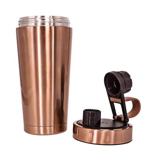 Double layer stainless steel sports water cup, outdoor portable shaking cup, protein powder fitness water cup, 304 car insulated cup
