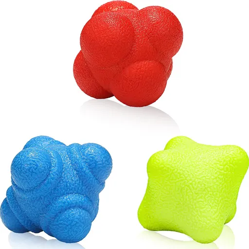Reaction Ball,Reflex Ball for Hand Eye Coordination Training,2.83 inch,Pack of 3-Orange,Blue,Yellow.