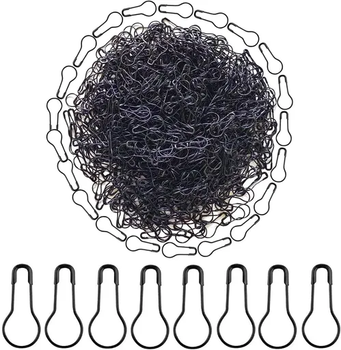 1000 Pcs Metal Gourd Safety Pins, 0.8 Inch Clothing Craft Tailor DIY Accessory Pins, Black