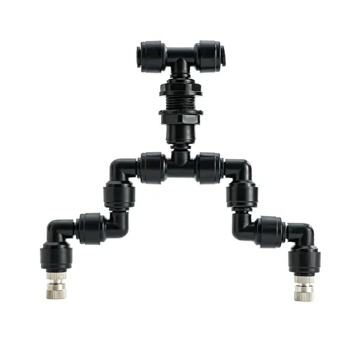 Reptile Misting Nozzle 360 Degree Adjustable Reptile Fogger Mist Sprinkler, Dual-Head Black Misting Spray Nozzles