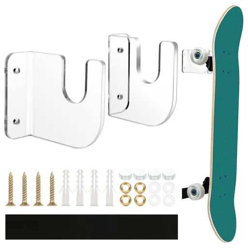 Acrylic Skateboard Wall Mount Skateboard Wall Hanger Rack Skateboard Display Holder Stand for Skateboarding Storage,Skateboard