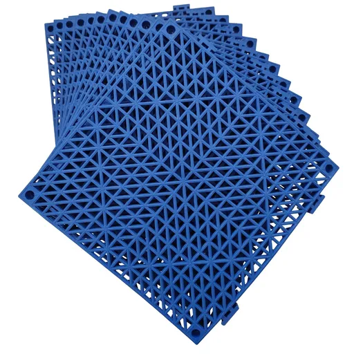 7 Pack Modular Interlocking Cushion Rubber Mat Floor Tile Mats Drain Pool Patio Balcony Yard Pet Area Washer Pad(Blue)