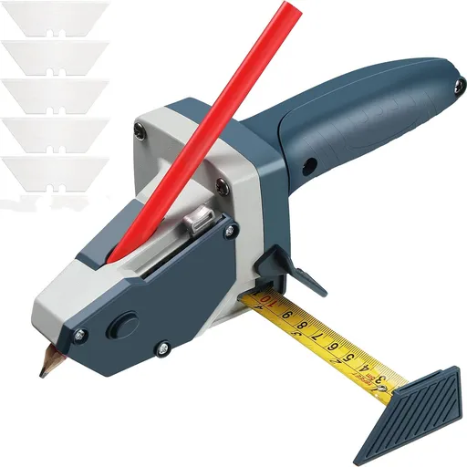 Gypsum Board Cutting Tool Gypsum Board Cutter Multifunctional Woodworking Panel with Tape Measure Tool Kit Includes Cutter, Pencil and 5 Blades