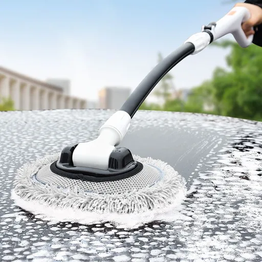Car Wash Brush Kit Mitt Mop Sponge with Long Handle 15° Curve Chenille Microfiber Car Cleaning Brush Kit Supplies Car Washing Mop
