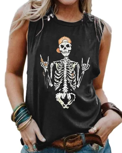 Women's Sleeveless Tank Top, Casual Summer Wear for Music Festivals, Beach Days & Daily Outings, XXXL (black)
