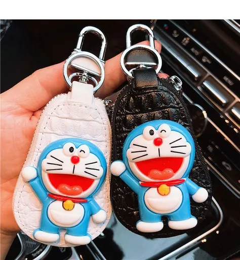 Cartoon Key Bag for Kia Lexus Black Rose Red Laughing Ding Dang Cat