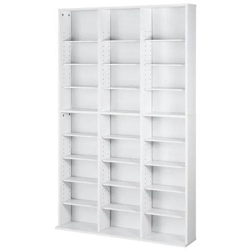 Media Storage Cabinet, 9-layer DVD Shelf Holds up to 756 CDs, Adjustable CD Shelves 27 Compartments, Protects & Organizes Music, Movie, Video Games or Memorabilia Collections,White
