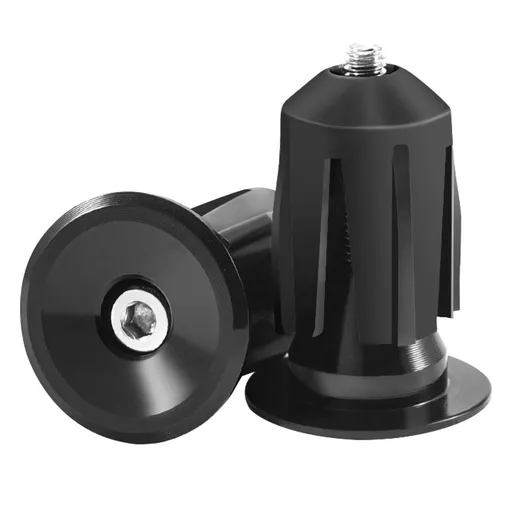 2 Pair aluminum alloy Bike Handlebar Ends, Bar End Plugs for Road Bike, Bar Ends with Expanding Screw, Capable for Handlebar End Inner Diameter 22-24mm(black, 2 Pair)