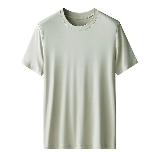Kang Gongfang Men Modal T-Shirt Crewneck Short Sleeve Round neck-olive XL (121kg ~ 140kg)