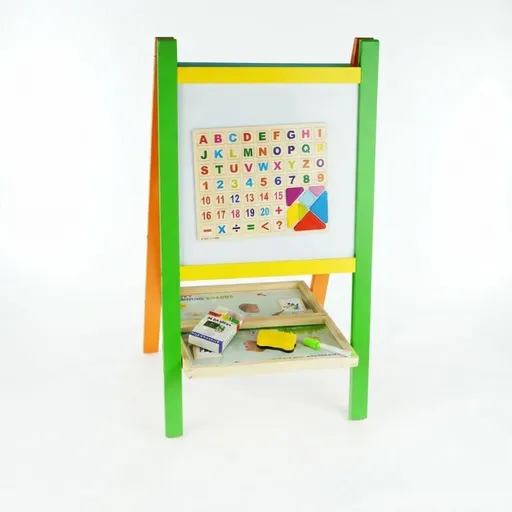 CARLA HOME Kids Art Easel, Double-Sided Chalkboard Whiteboard, Multicolour