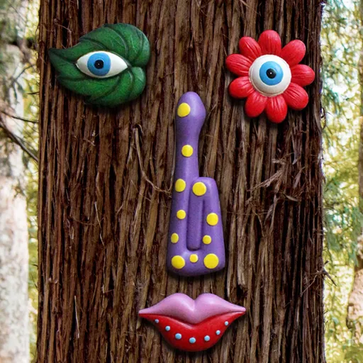 Tree Faces Decor Outdoor,Colorful Leaves Garden Art Decor,Tree Art Decoration,Suitable for Patio Trees (1, Colorful Leaves)