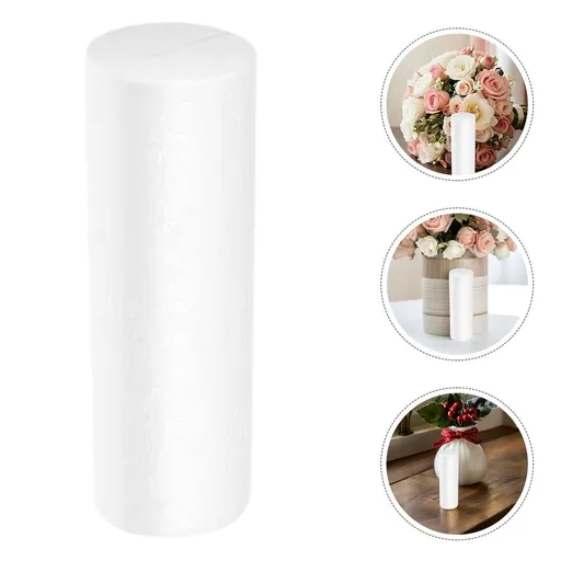 6-Pack White Floral Foam Tubes for Flower Arrangements, Crafting, and Home Decoration Polystyrene Rods