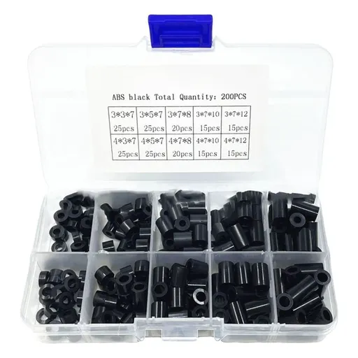 200Pcs Black Nylon Standoff Spacer Set, Insulation Column Standoff Spacer Durability Spacers For Electronics DIY Project