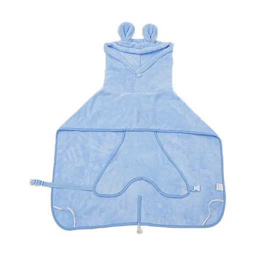 Blue Hooded Dog Bathrobe - Super Absorbent, Adjustable Fit, Cozy Pet Towel (Size : XL)