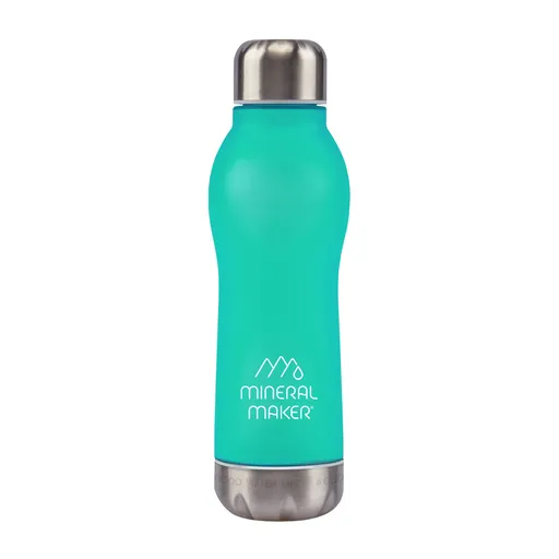 Mineral Maker MORBIDO Alkaline Filter Water Bottle + a Mineral Stone Pouch GREEN