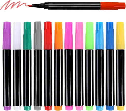 12-Color Highlighters - For Colored LED Notice Boards - Fluorescent Ink Design - Erasable Markers For LED Writing Boards - The Best Gift For Children