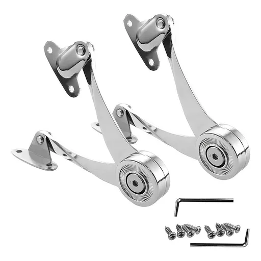 2 Pcs Hinges Soft Close -Lid Support Hinges Heavy Duty Adjustable Lift and Up Hinges Cabinet Door Support Hinge zinc alloy Silver