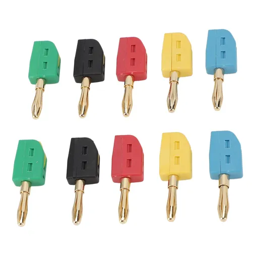 10 Pcs 4mm Banana Plug 32A Gold Plated Brass Quick Connect Banana Connector for Testing Equipment Colorful