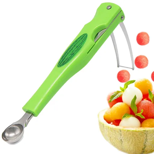 Watermelon Cutter Slicer,3 in 1 Melon Baller Scoop Set Fruit Scooper Knife for Dig Pulp Separator, Watermelon Knife for Ice Cream