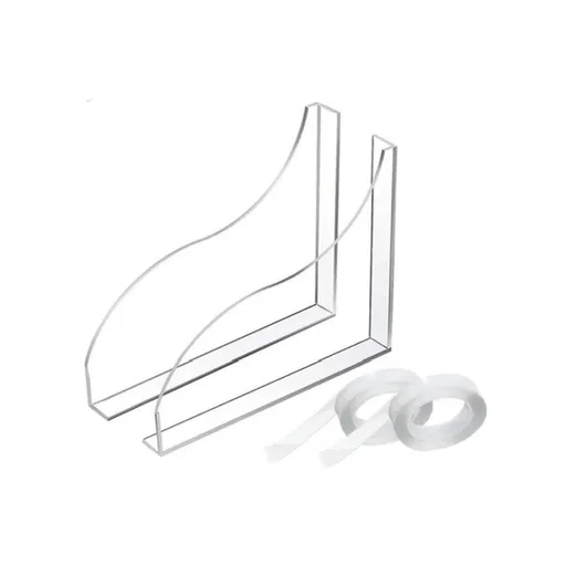 Pack of 2 Shower Splash Guard Kit - Large Size Thickened Water Blocker with Adhesive for Walk-in Shower/Bathroom/Bathtub/Kitchen Sink (18.5*22cm)