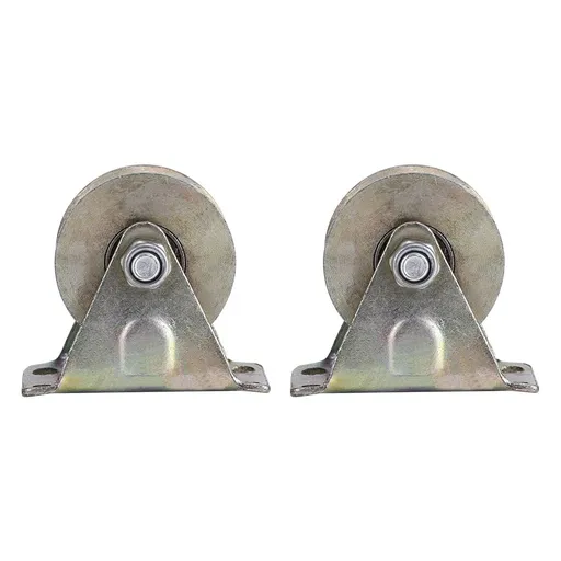 2pcs 2" V Type Wheel Track Rail W/ Bracket Sliding Gate Roller Steel