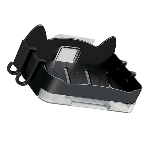 Wall Mounted Soap Holder Hole Free Square Shape Drainage Soap Dish Holder for Bathroom Black
