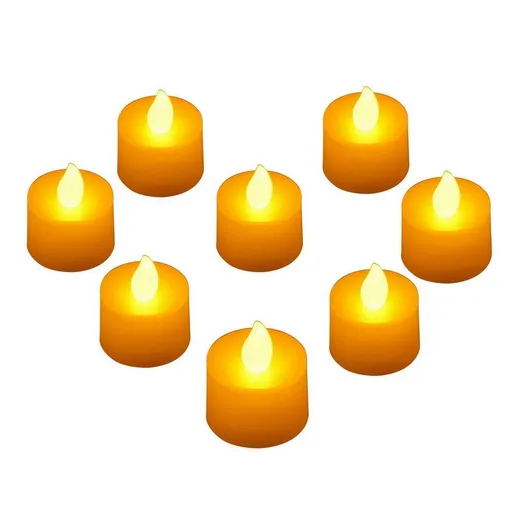 Pack of 24 LED Tealight Candles,Battery Operated LED Tealights Candles for Party,Events,Wedding use. Amber Color