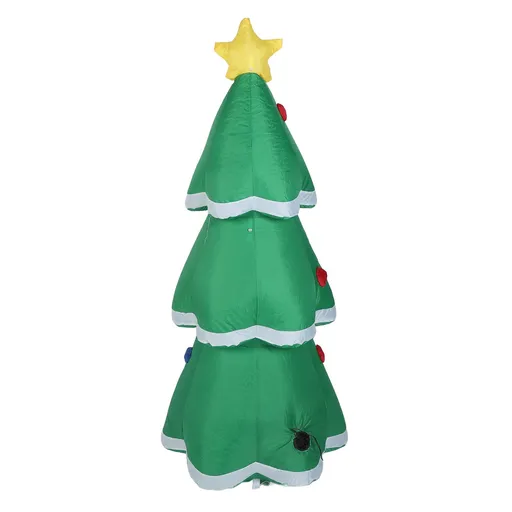 4.9FT Inflatable Xmas Tree LED Lighted 210T Polyester IP44 Water Resistant Blow Up Xmas Tree Yard Decor with Music for Outdoor Lawn Garden Party EU Plug 220 to 240V