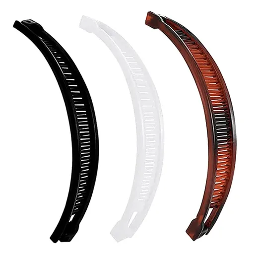 3 Pieces Combs Banana Combs Banana Clip Grip Comb Fishtail Fish Hair Lady Fish Shape Ponytail Banana Clip Girls Long