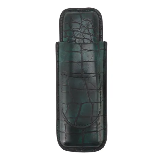 2 Finger Cigar Case Waterproof Portable Artificial Leather Cigar Case Box for Men Office Business