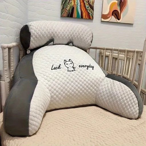 1 cushion, includes pillow core for comfortable back support, ergonomic lumbar support, soft cartoon cushion, suitable for beds, sofas, office, and home decor, a thoughtful birthday gift for friends and family. 60x40CM.GREY
