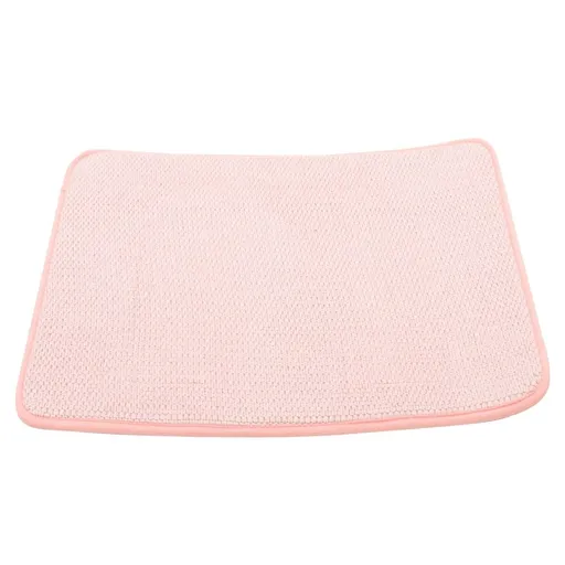 Practical Pink Kitchen Counter Drying Mat with No Smell and Safe Water Absorbent Material