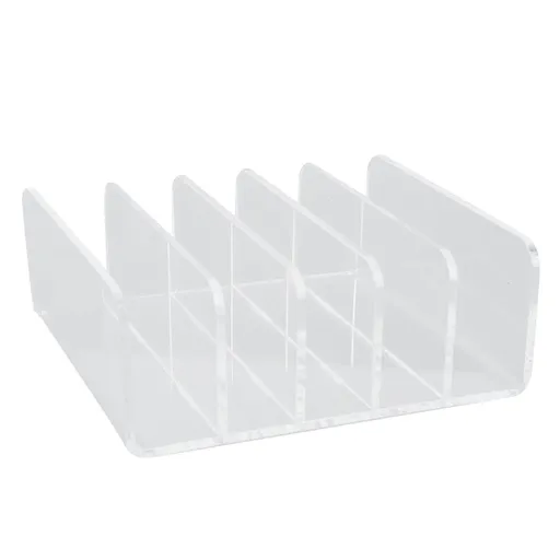 Desktop File Organizer Clear Acrylic 5 Compartments Office Document Sorter Multifunction Letter Folder Rack Holder