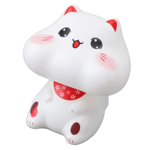 Solar Powered Cat Decor Lucky Cat Figurine Automatic Nodding Ornament for Car Dashboard Desk Cashier
