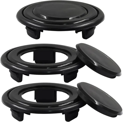 Biaungdo 2 Sets 3 Inch Outdoor Patio Table Umbrella Hole Ring and Cap Set, Standard Size Garden Beach Tablet Thicker Hole Ring Plug and Cap Set(Black, Compatible 32-48mm Umbrella Tube)
