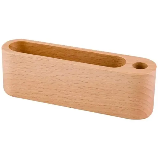 Wood Business Card Holder for Desk Display Holders for Business Cards Business Cards Stand with Pen Hole for Office, Single Slot